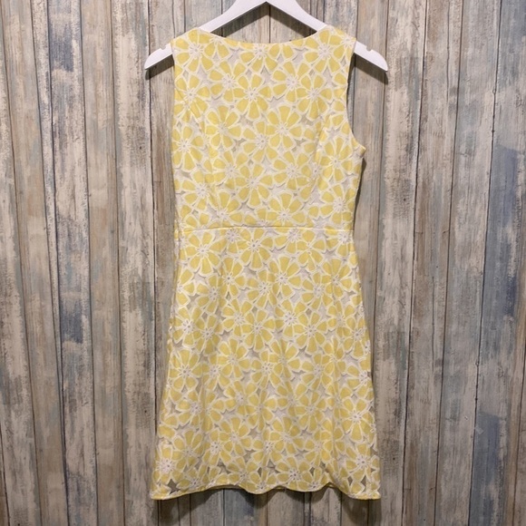 F & F Sunshine Yellow Floral Mesh MIDI Sundress | Size 4 - Picture 6 of 9